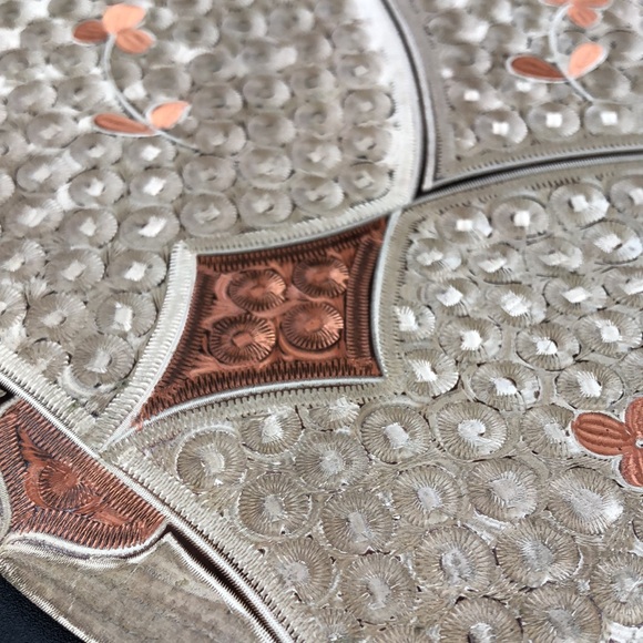 Vintage Copper Decorative Wall Plate Illuminated Paint Hand Etched Turkish Plate - Picture 5 of 7